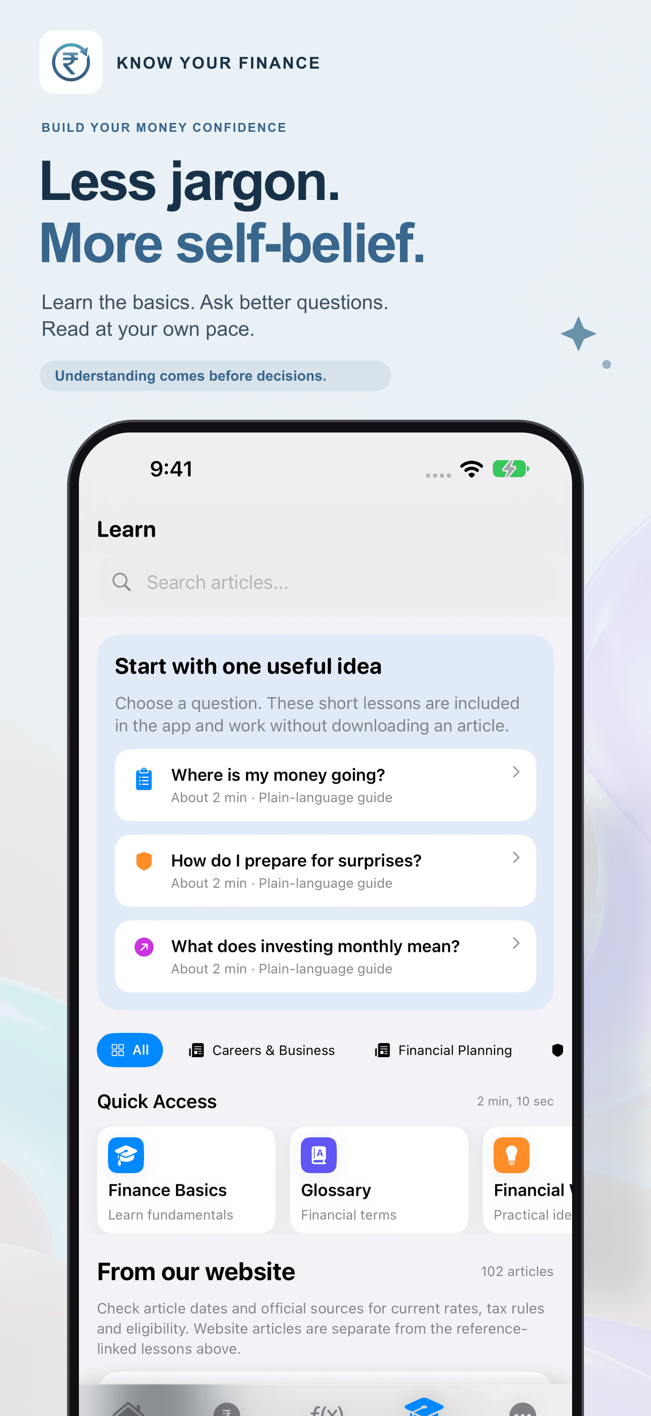 Version 2.2 Learn with everyday questions, lessons, glossary and articles