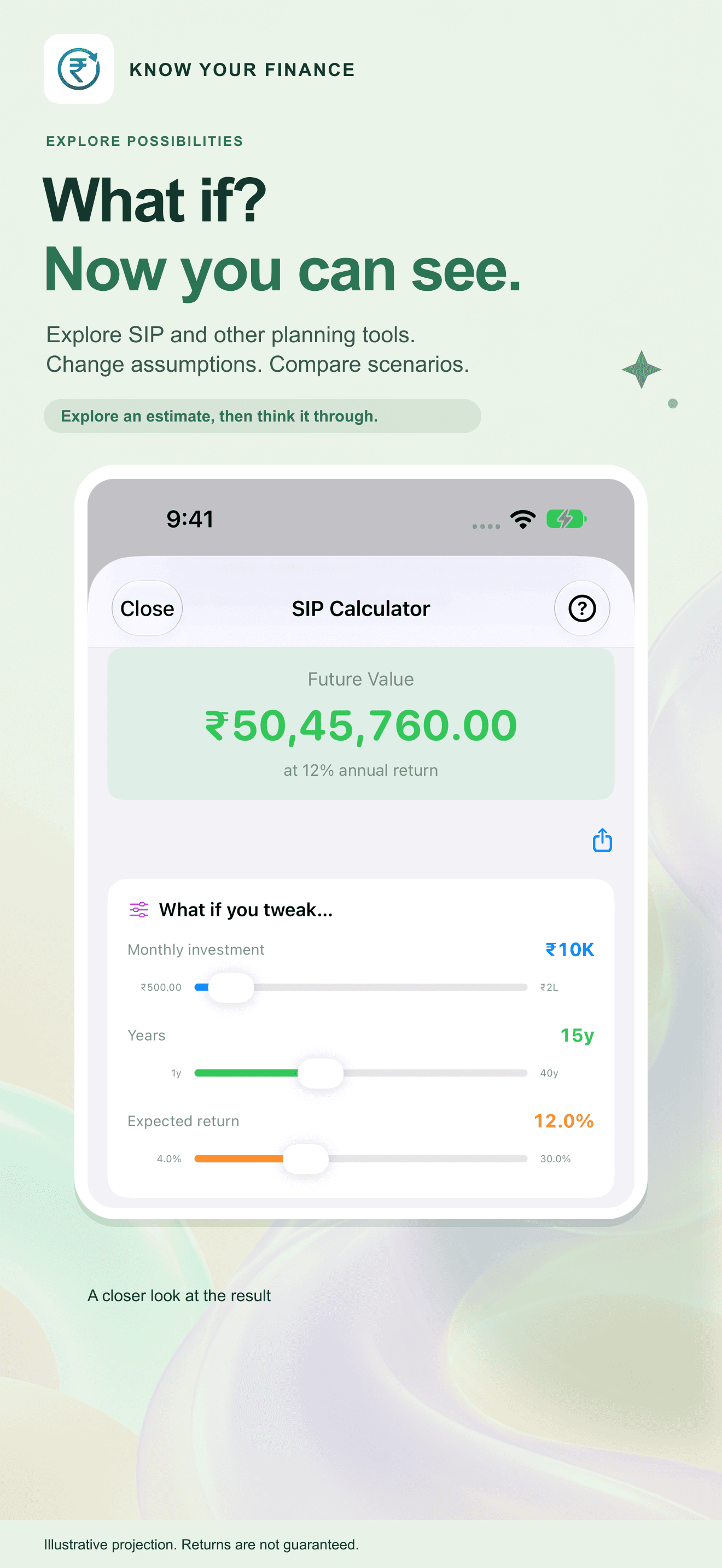 Version 2.2 SIP planning example with adjustable inputs and illustrative returns