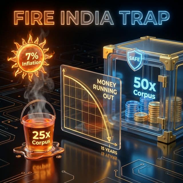 FIRE Movement India: Why the "25x Rule" fails in India (Inflation @ 7%) -> You need 50x.