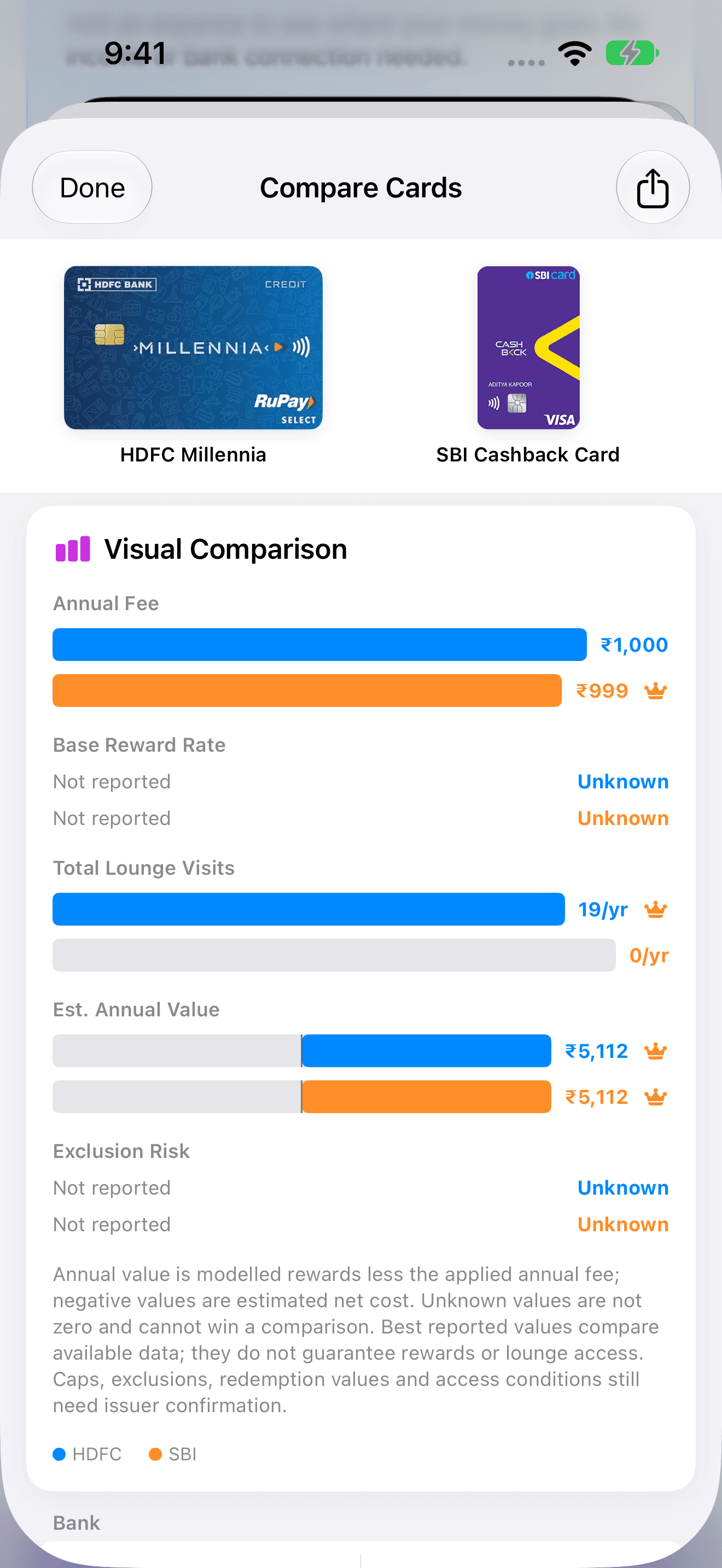 2.2 native card comparison including unknown-value and model cautions