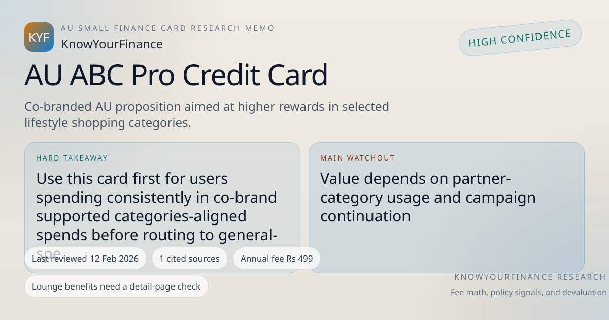 AU ABC Pro Credit Card Credit Card Review: Visa network, Fees, Rewards ...
