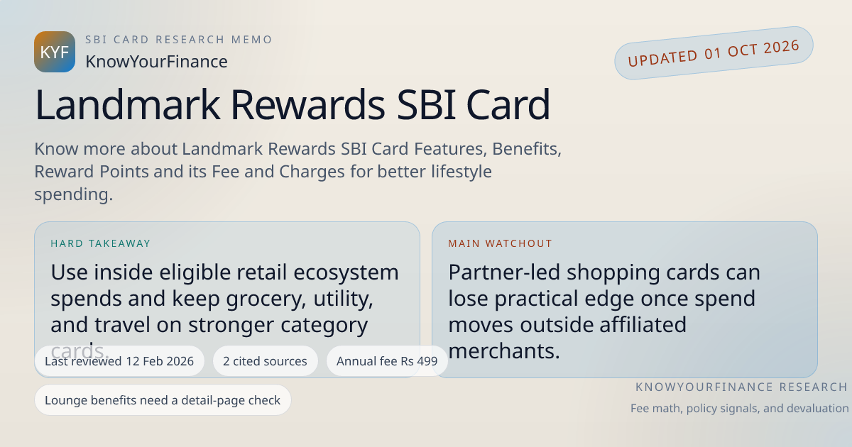 Landmark Rewards SBI Card Credit Card Review: Visa network, Fees ...