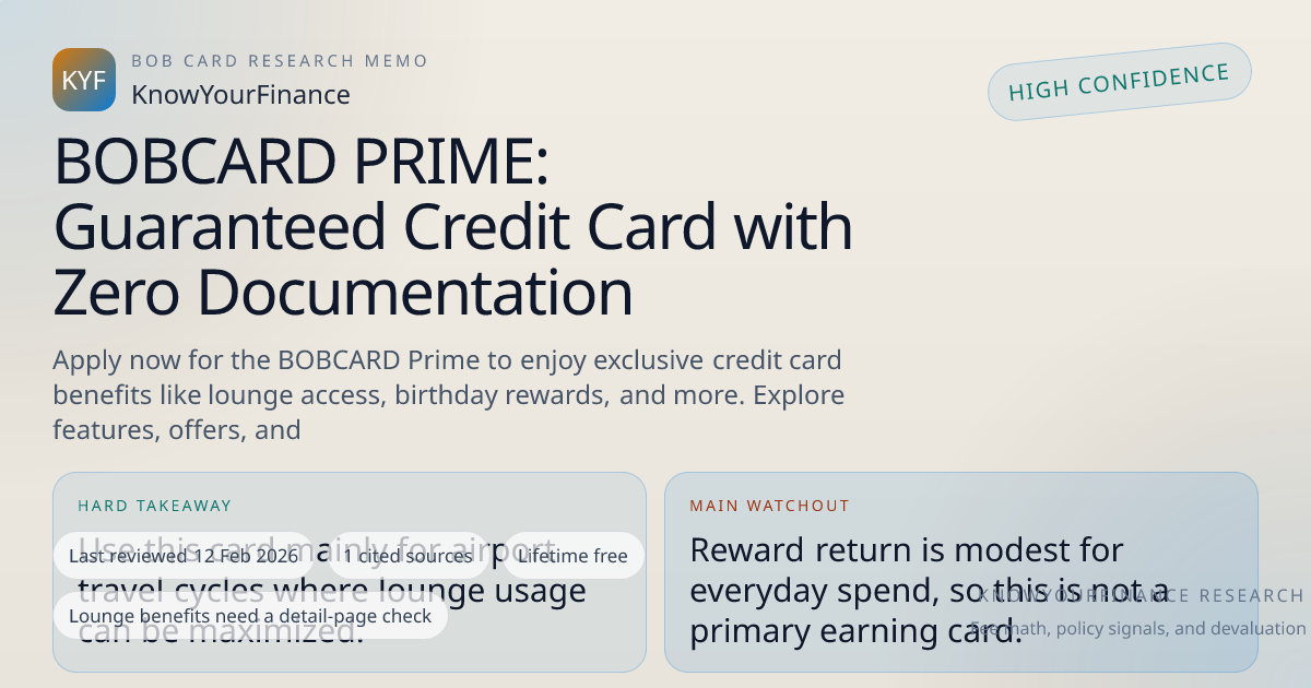 BOBCARD PRIME: Guaranteed Credit Card with Zero Documentation Credit ...